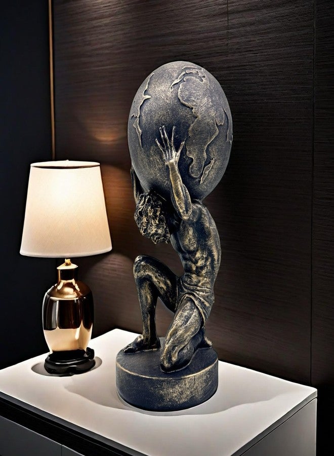 SHTWX 10.5 Inch Bronze Greek Atlas Holding World Statue Sculpture Figurine Home Office Living Room Desktop Display Decor Decorative Decoration - Image 2